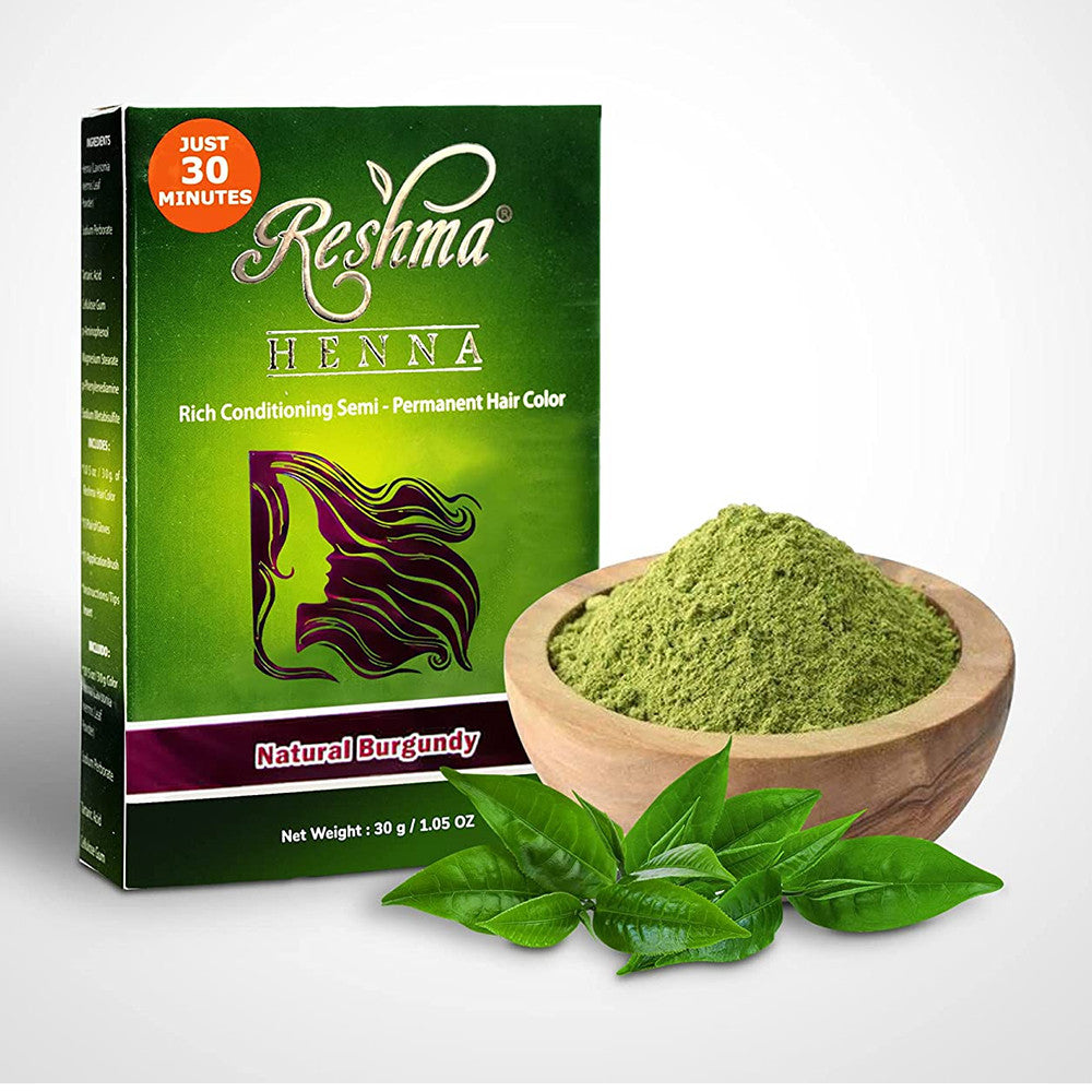 Burgundy Rich Conditioning Semi-Permanent Hair Color by Reshma Henna Natural, 1.5 Oz